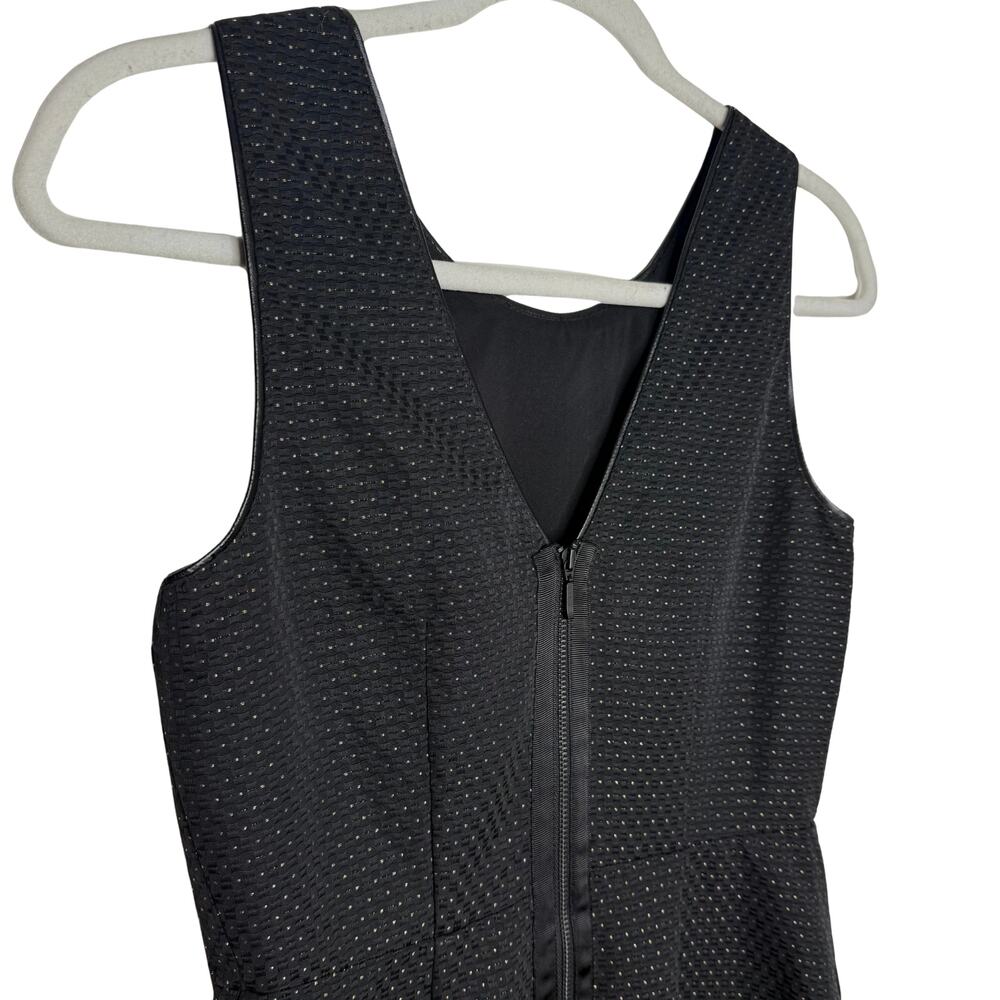 Madewell Lowlight Shimmer Dot Fit & Flare Mini Dress Sz 0 Black Gold Sleeveless - Picture 11 of 13